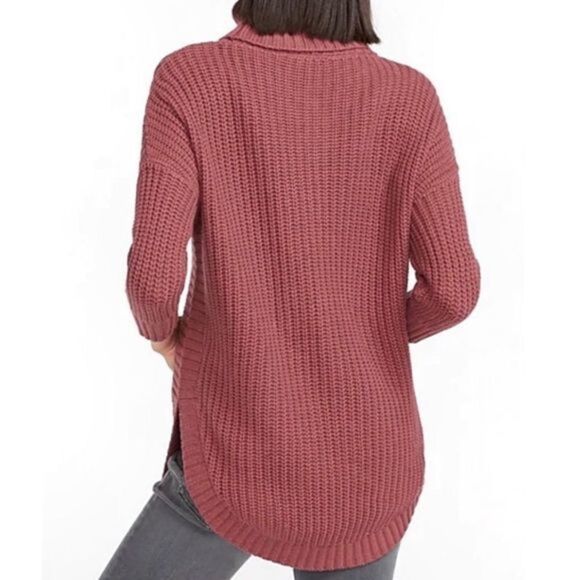 COWL NECK CABLE KNIT CIRCLE HEM SWEATER NWT Small Express jumper cardiga… - Picture 2 of 2